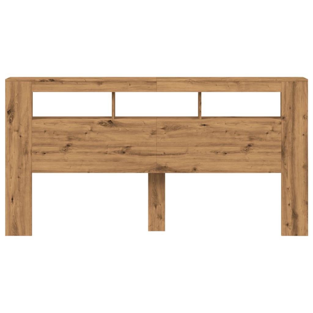 LED Headboard Artisan Oak 200x18.5x103.5 cm Engineered Wood