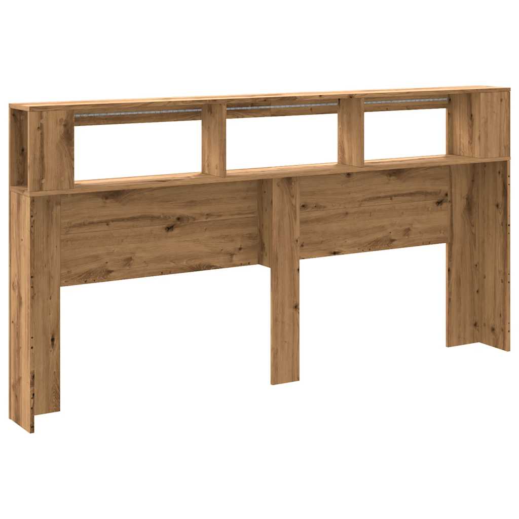 LED Headboard Artisan Oak 200x18.5x103.5 cm Engineered Wood