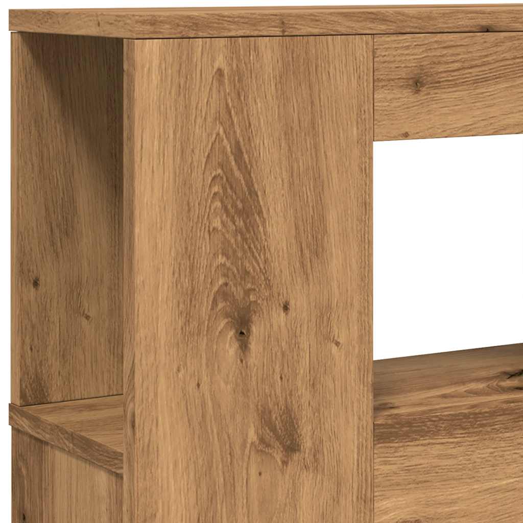 LED Headboard Artisan Oak 200x18.5x103.5 cm Engineered Wood