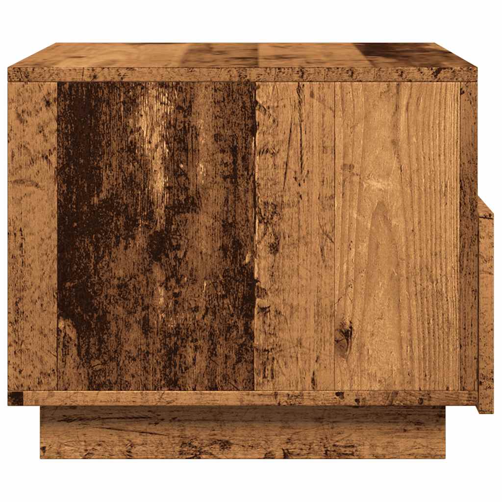 Coffee Table with LED Lights Old Wood 50x49x40 cm