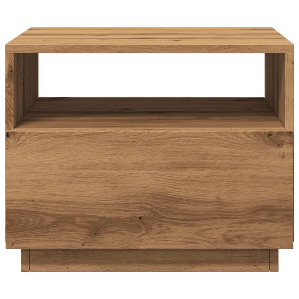 Coffee Table with LED Lights Artisan Oak 50x49x40 cm