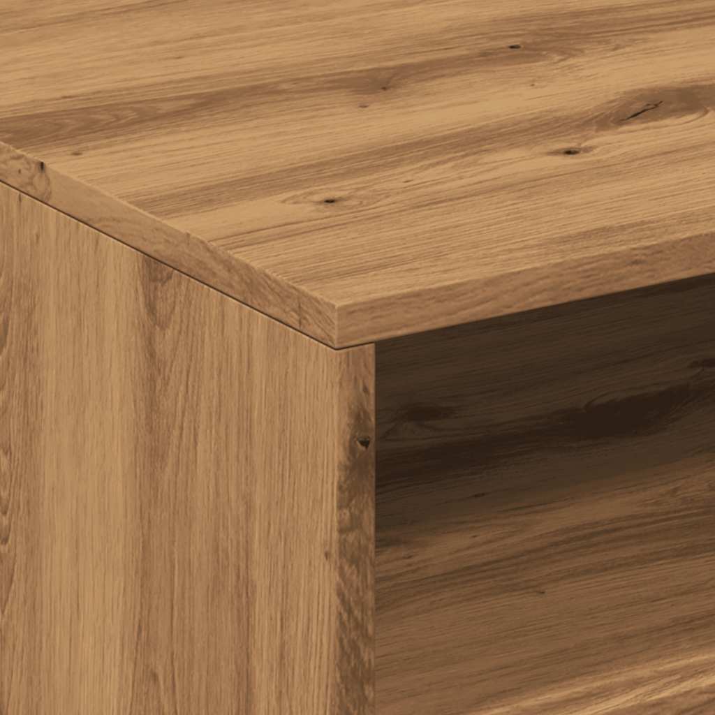 Coffee Table with LED Lights Artisan Oak 50x49x40 cm