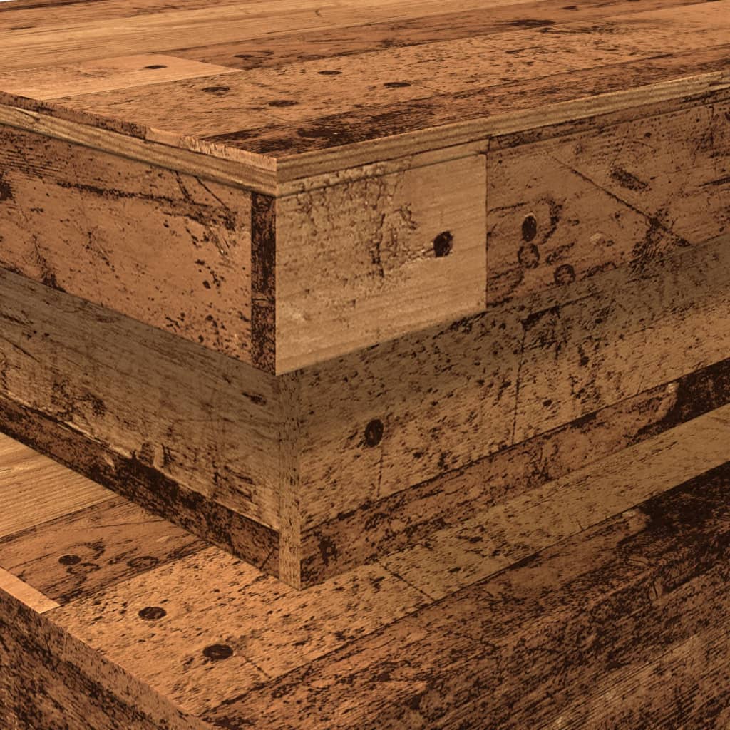 Coffee Table with LED Lights Old Wood 90x50x40 cm