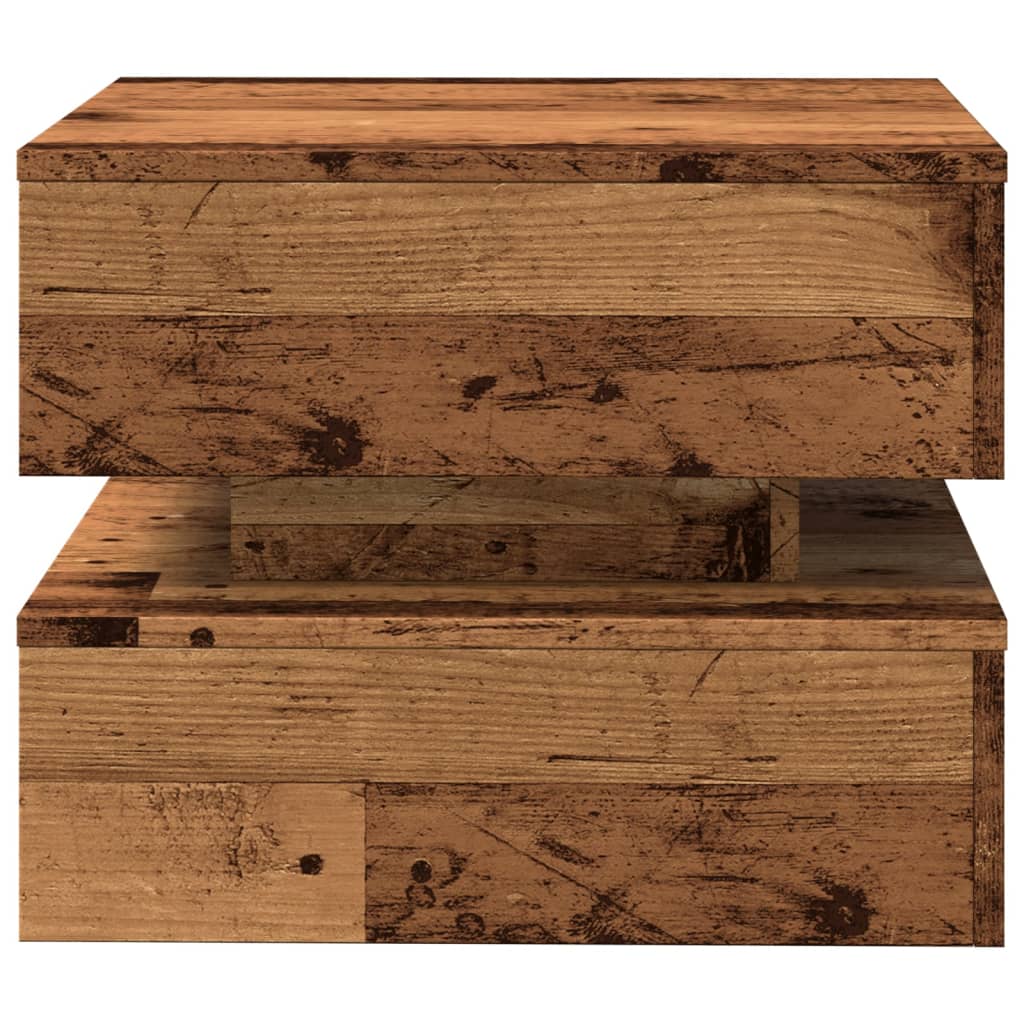 Coffee Table with LED Lights Old Wood 50x50x40 cm