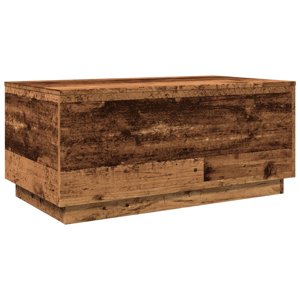 Coffee Table with LED Lights Old Wood 90x50x40 cm