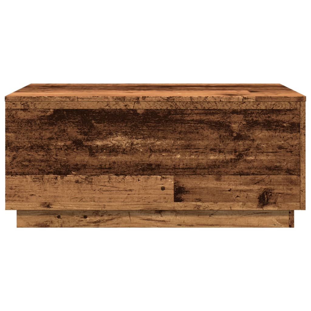 Coffee Table with LED Lights Old Wood 90x50x40 cm