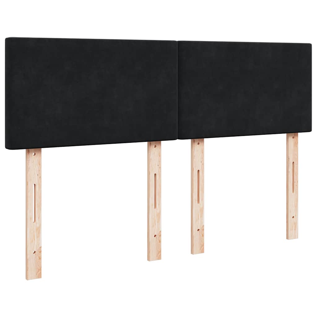 Ottoman Bed with Mattress & LEDs Black 140x200cm Velvet