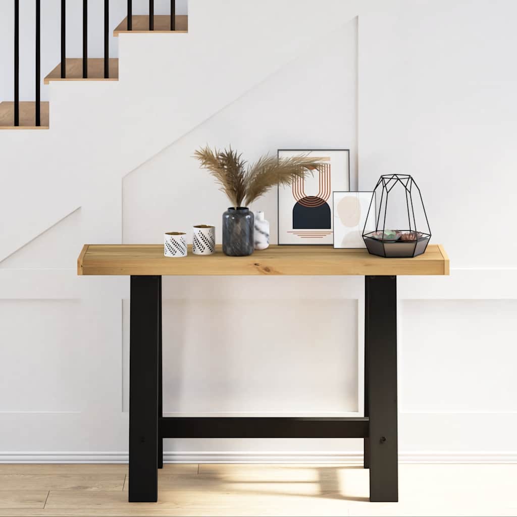 Solid Pine Console Table NOAIN 120x30x75 cm with A-Shaped Legs