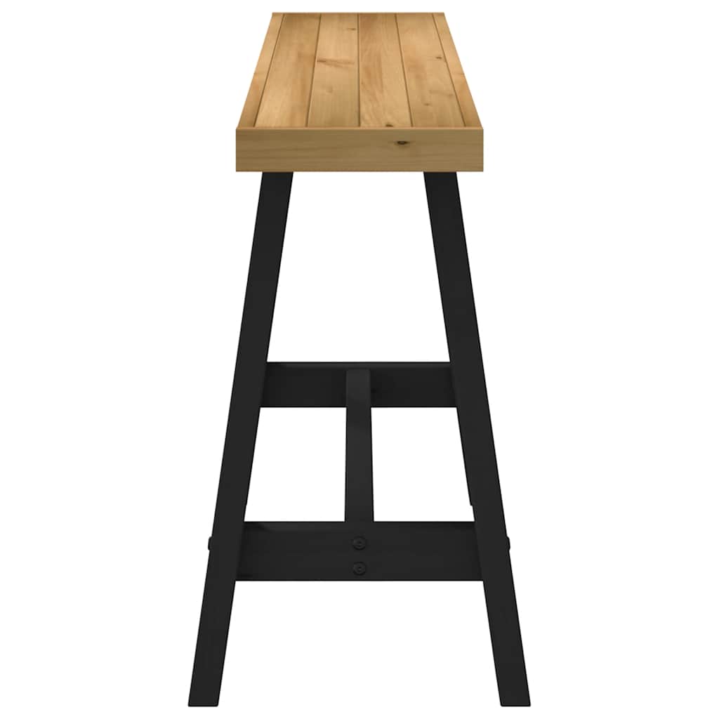 Solid Pine Console Table NOAIN 120x30x75 cm with A-Shaped Legs