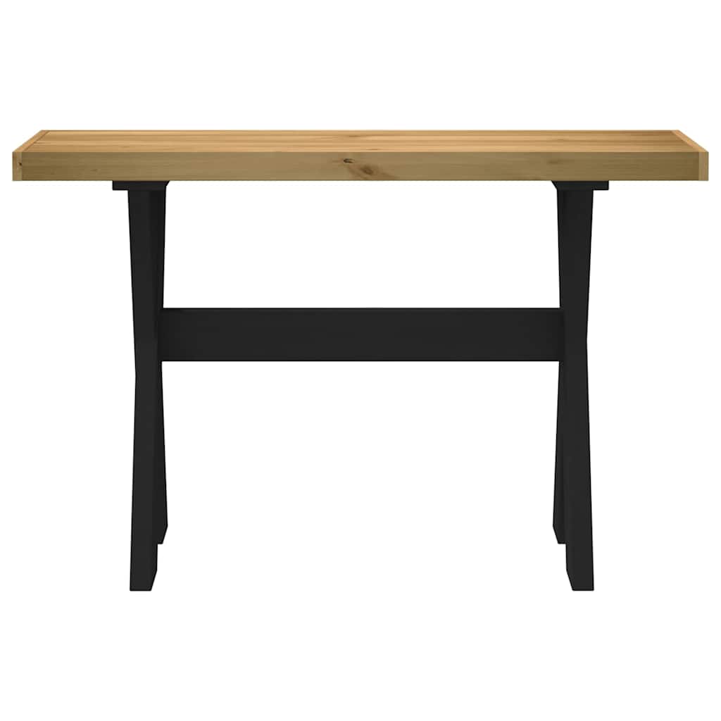 Solid Wood Pine Console Table NOAIN with X-Shaped Legs 120x30x75 cm