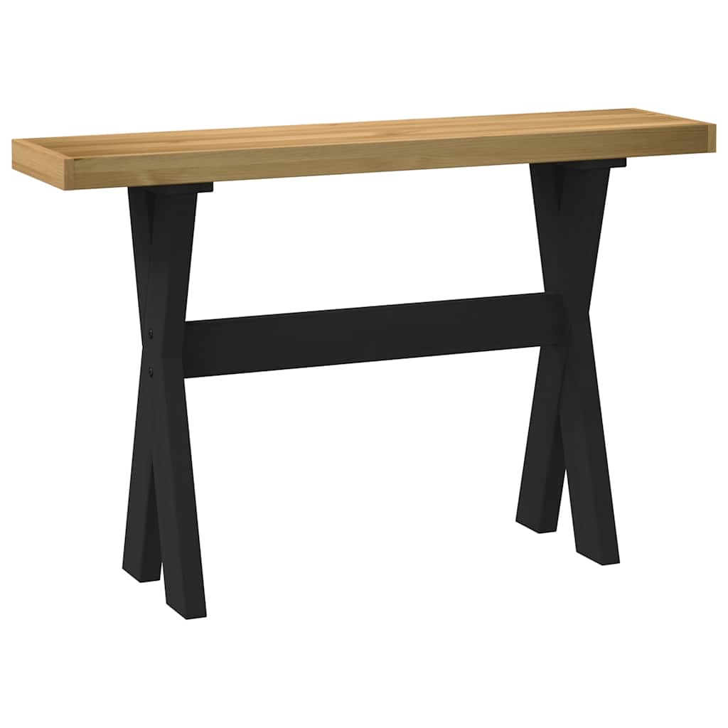 Solid Wood Pine Console Table NOAIN with X-Shaped Legs 120x30x75 cm