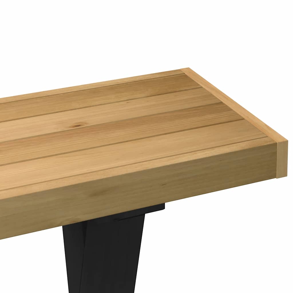 Solid Wood Pine Console Table NOAIN with X-Shaped Legs 120x30x75 cm