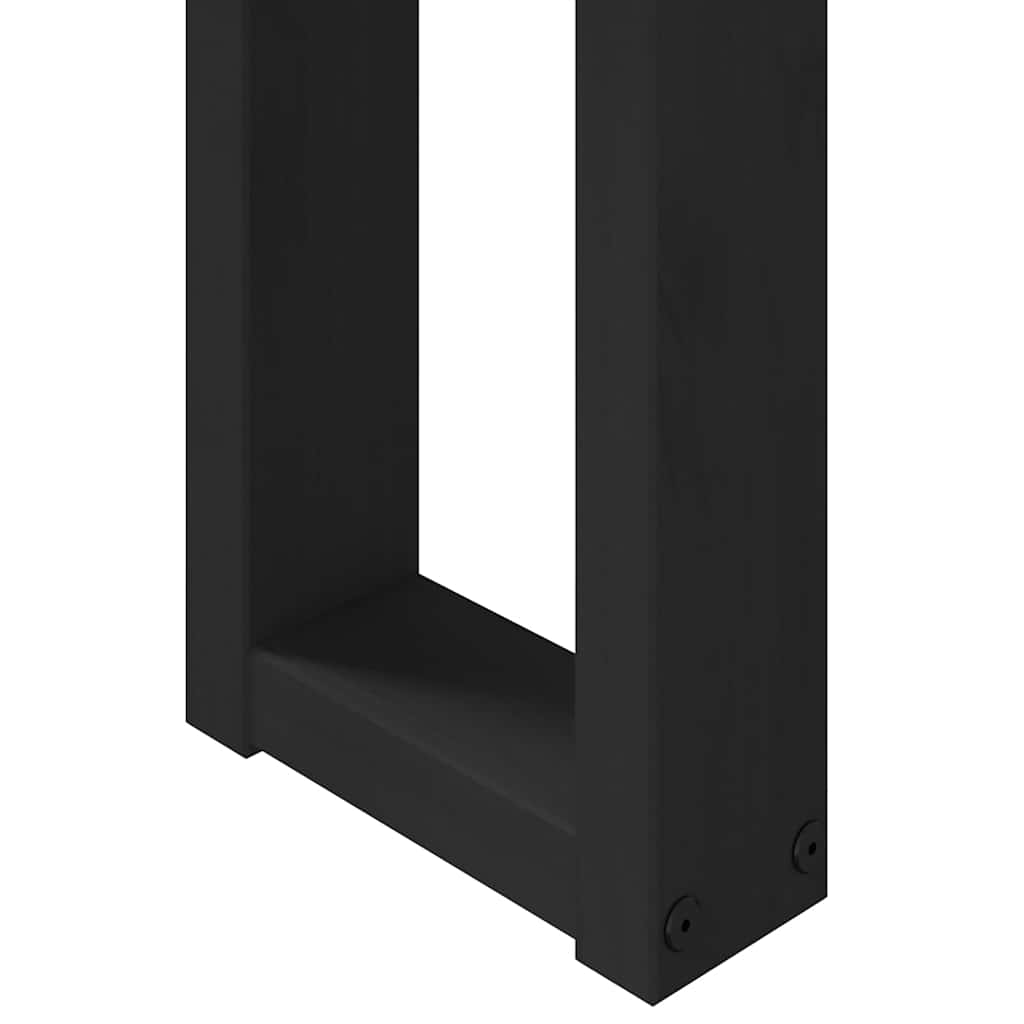 Solid Pine Console Table with U-Shaped Legs, 120x30x75 cm
