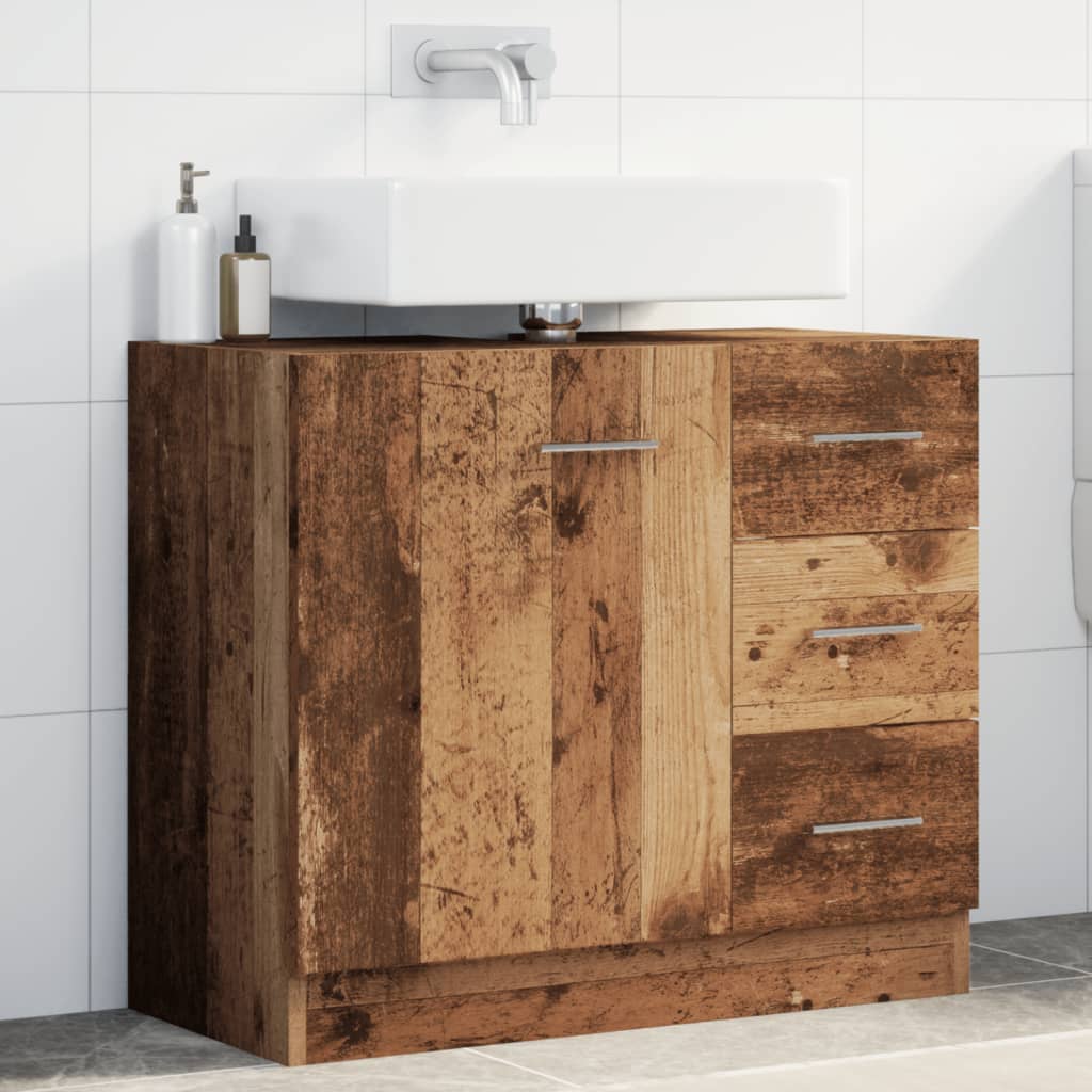 Vintage Engineered Wood Sink Cabinet, 63x30x54 cm, Rustic Charm
