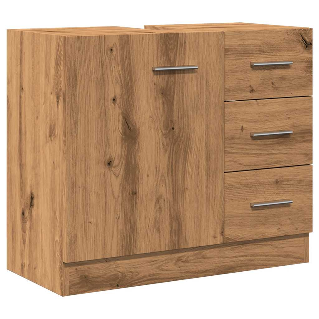 Artisan Oak Sink Cabinet 63x30x54 cm - Durable Engineered Wood