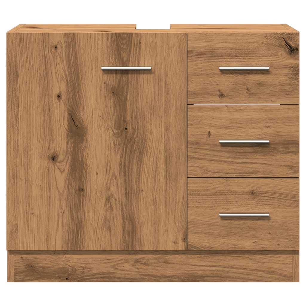 Artisan Oak Sink Cabinet 63x30x54 cm - Durable Engineered Wood