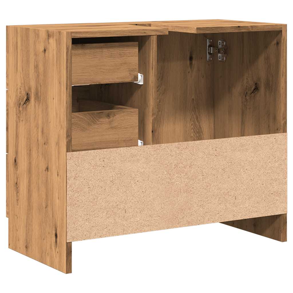 Artisan Oak Sink Cabinet 63x30x54 cm - Durable Engineered Wood