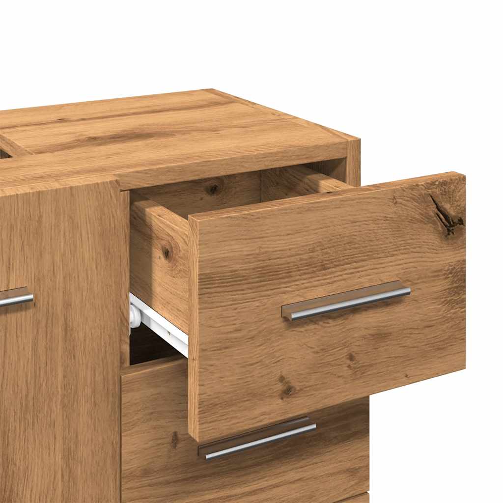 Artisan Oak Sink Cabinet 63x30x54 cm - Durable Engineered Wood
