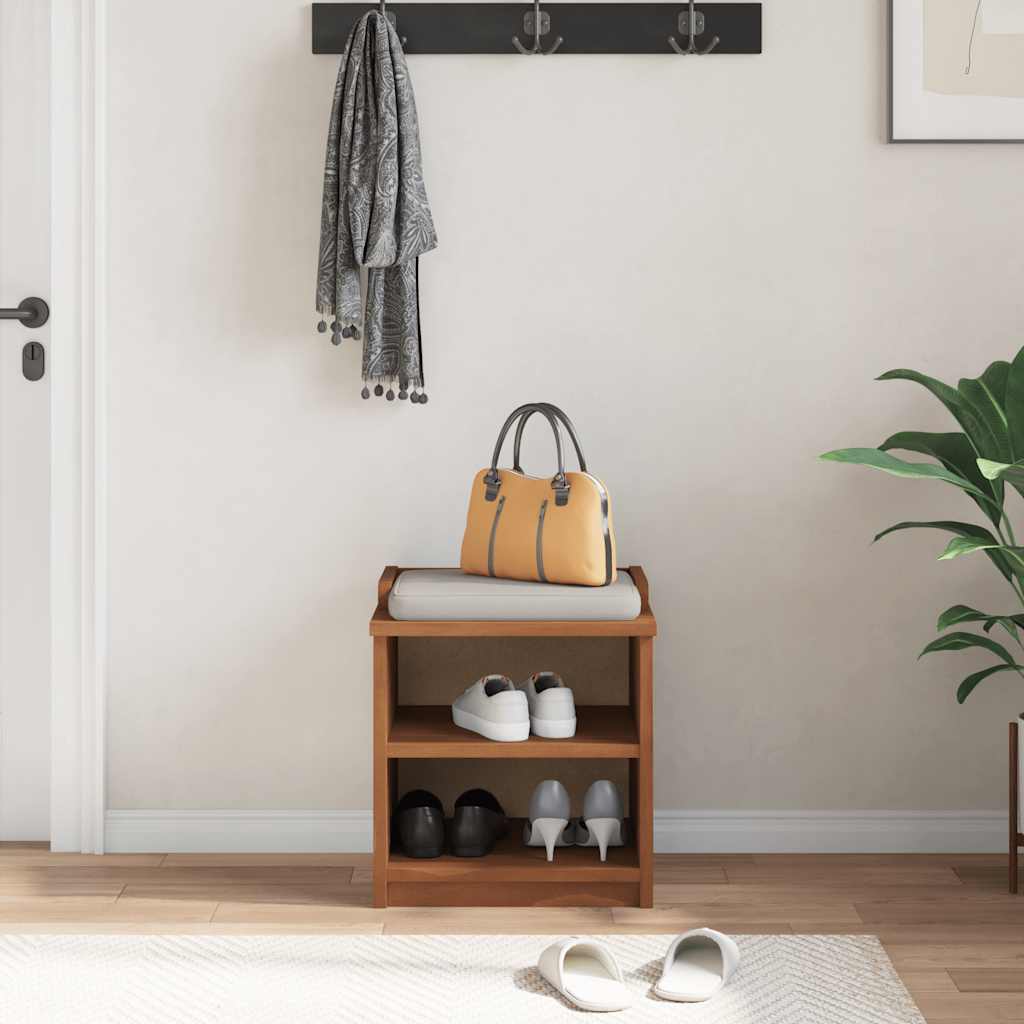 SANDNES Solid Pine Hallway Bench 45x40x50 cm - Natural Finish