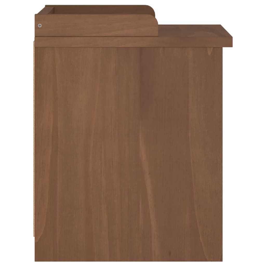 Solid Pine Hallway Bench "SANDNES" 45x40x50 cm - Natural Wood Finish