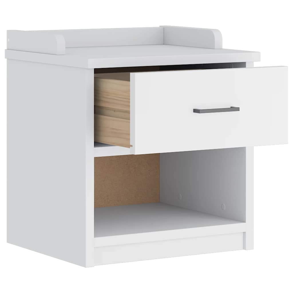 Solid Pine Hallway Bench SANDNES White - 45x40x50 cm