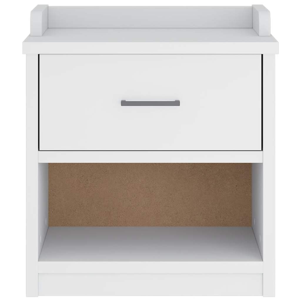 Solid Pine Hallway Bench SANDNES White - 45x40x50 cm