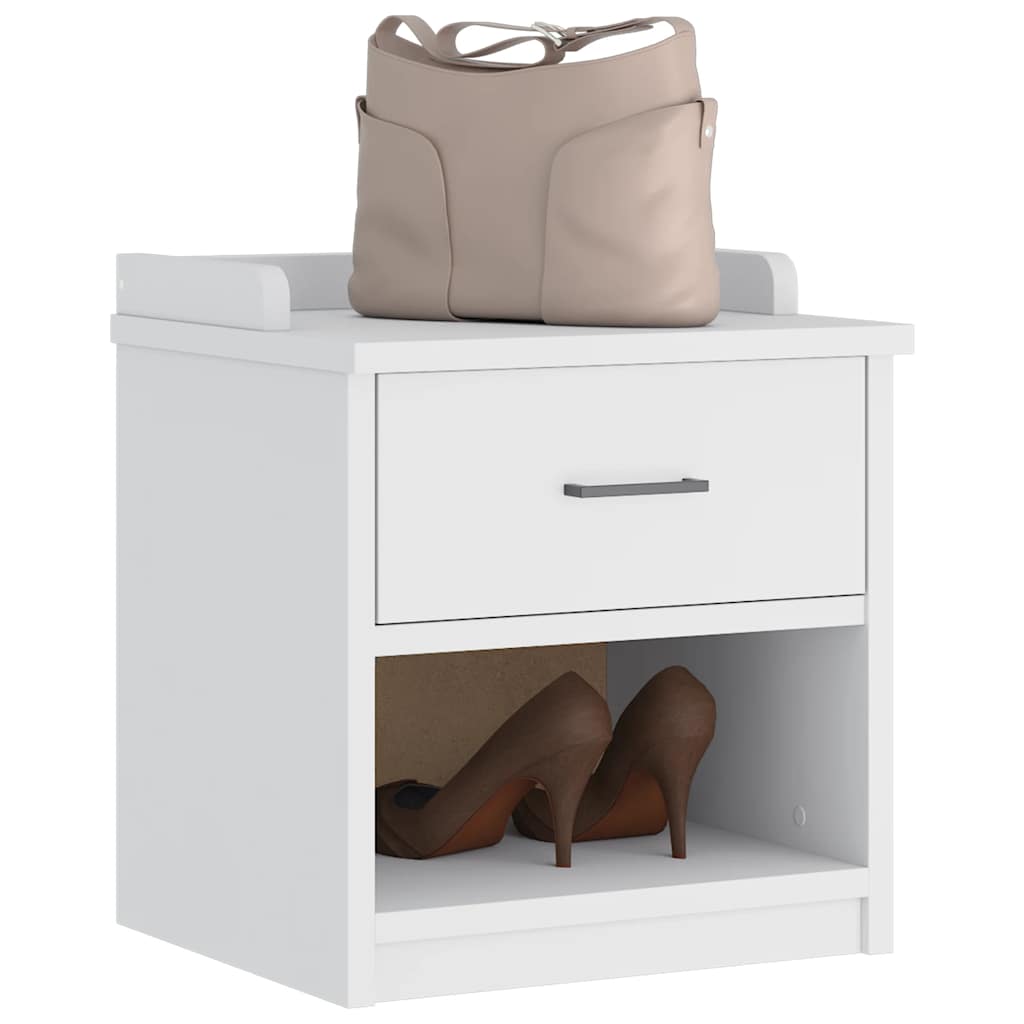 Solid Pine Hallway Bench SANDNES White - 45x40x50 cm
