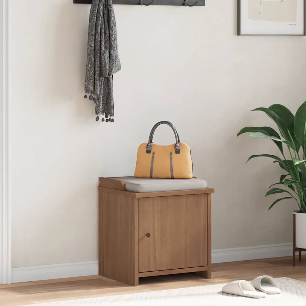 Solid Pine Hallway Bench SANDNES 45x40x50 cm - Natural Finish