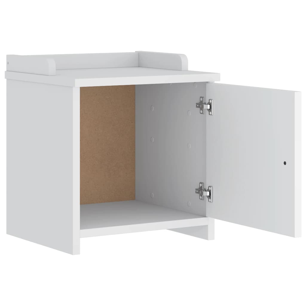 Solid Pine Hallway Bench SANDNES - White 45x40x50 cm