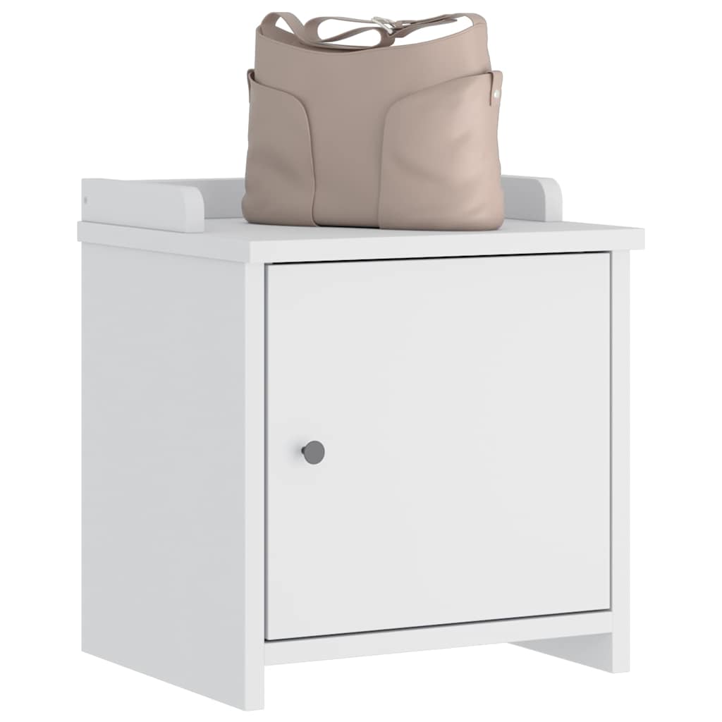 Solid Pine Hallway Bench SANDNES - White 45x40x50 cm