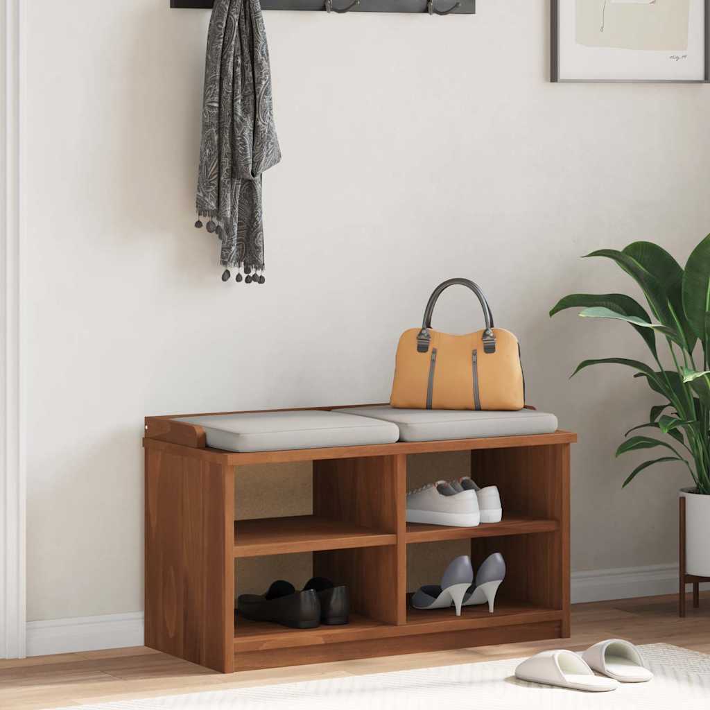Solid Pine Hallway Bench SANDNES 87x40x50 cm - Natural Finish