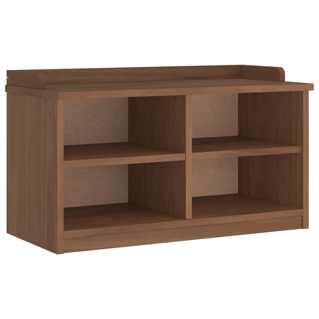 Solid Pine Hallway Bench SANDNES - 87x40x50 cm, Natural Wood Finish