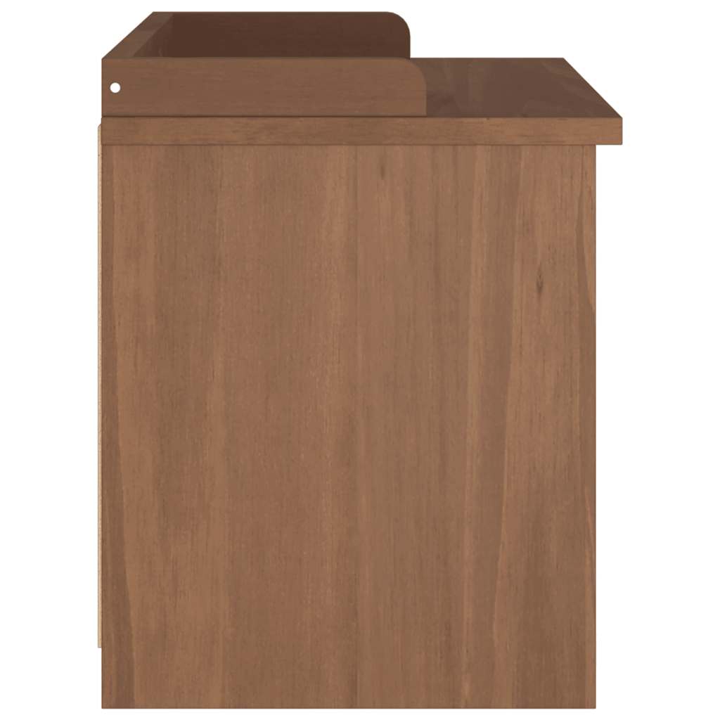 Solid Pine Hallway Bench SANDNES - 87x40x50 cm, Natural Wood Finish