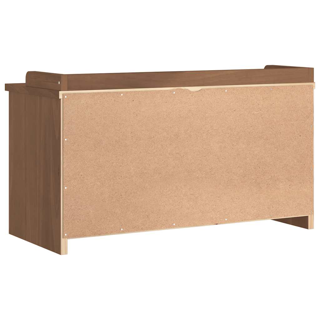 Solid Pine Hallway Bench SANDNES - 87x40x50 cm, Natural Wood Finish