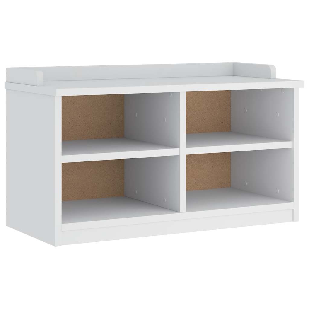 SANDNES White Solid Pine Hallway Bench 87x40x50 cm