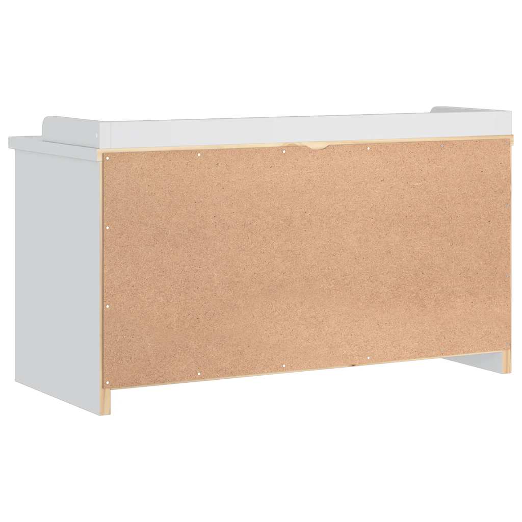 SANDNES White Solid Pine Hallway Bench 87x40x50 cm