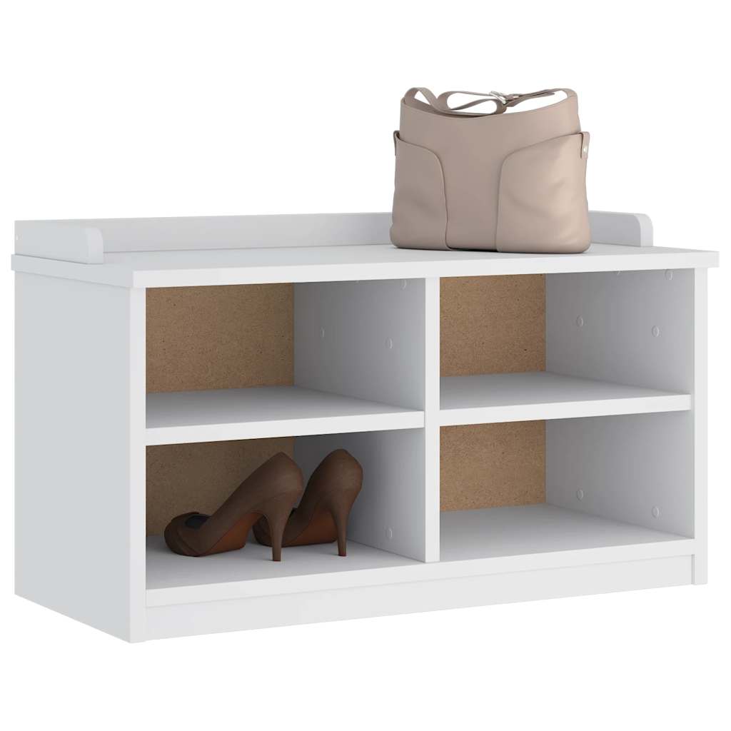 SANDNES White Solid Pine Hallway Bench 87x40x50 cm
