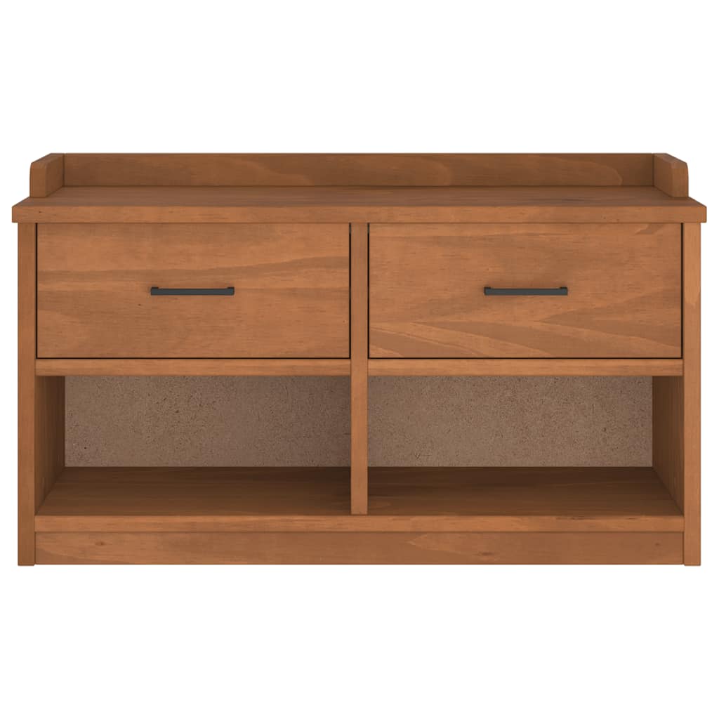 Solid Pine Wood Hallway Bench SANDNES 87x40x50 cm - Natural Finish