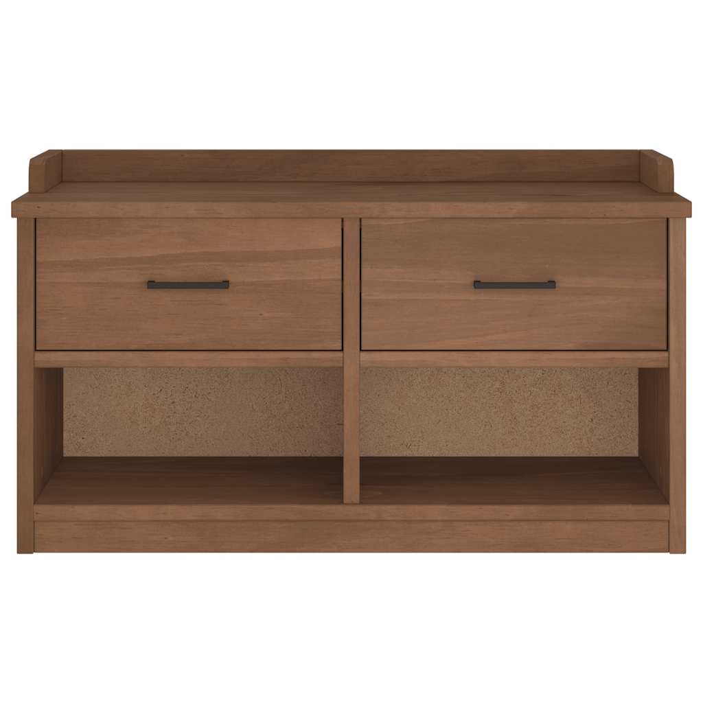 Solid Pine Hallway Bench SANDNES 87x40x50 cm - Natural Wood Finish
