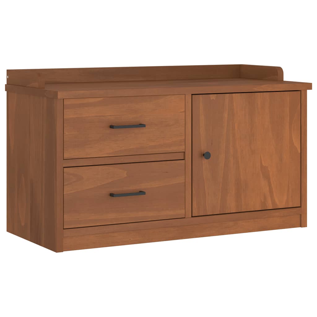 Solid Wood Pine Hallway Bench SANDNES 87x40x50 cm