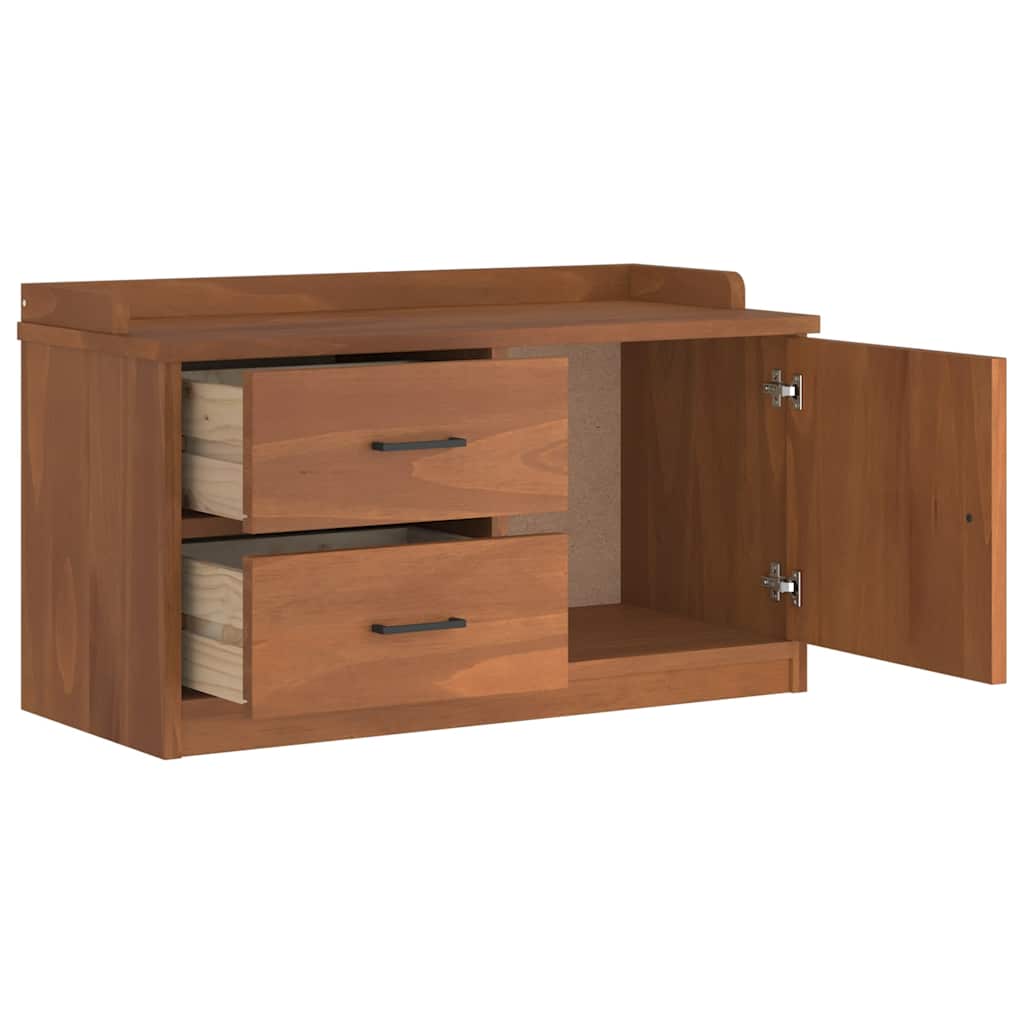 Solid Wood Pine Hallway Bench SANDNES 87x40x50 cm
