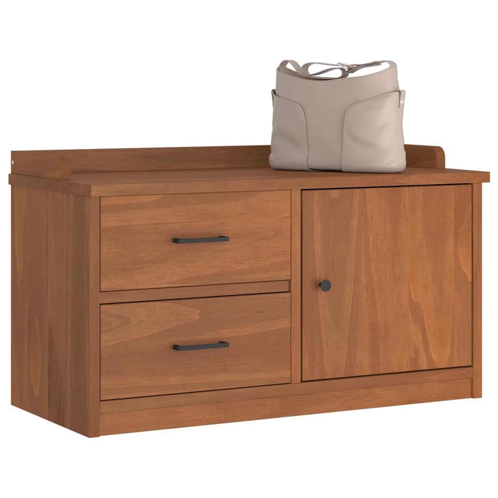 Solid Wood Pine Hallway Bench SANDNES 87x40x50 cm