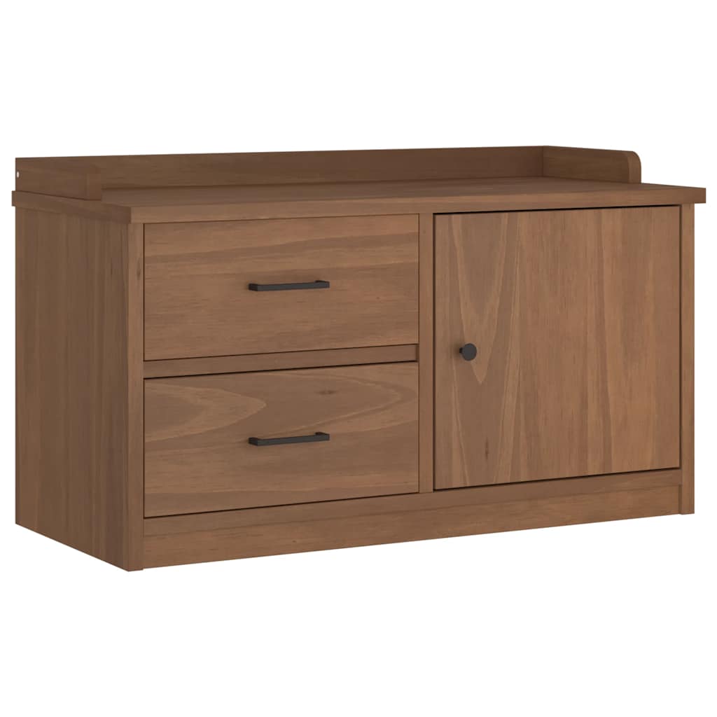 SANDNES Solid Pine Hallway Bench 87x40x50 cm - Natural Wood Finish