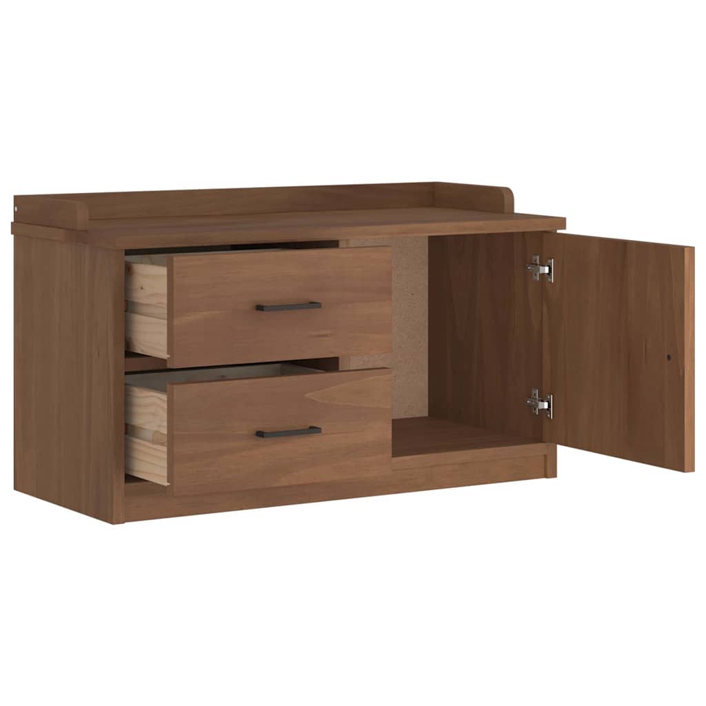 SANDNES Solid Pine Hallway Bench 87x40x50 cm - Natural Wood Finish