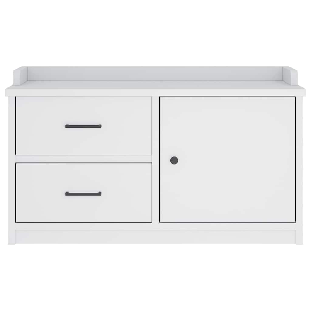 Hallway Bench SANDNES White 87x40x50 cm Solid Wood Pine