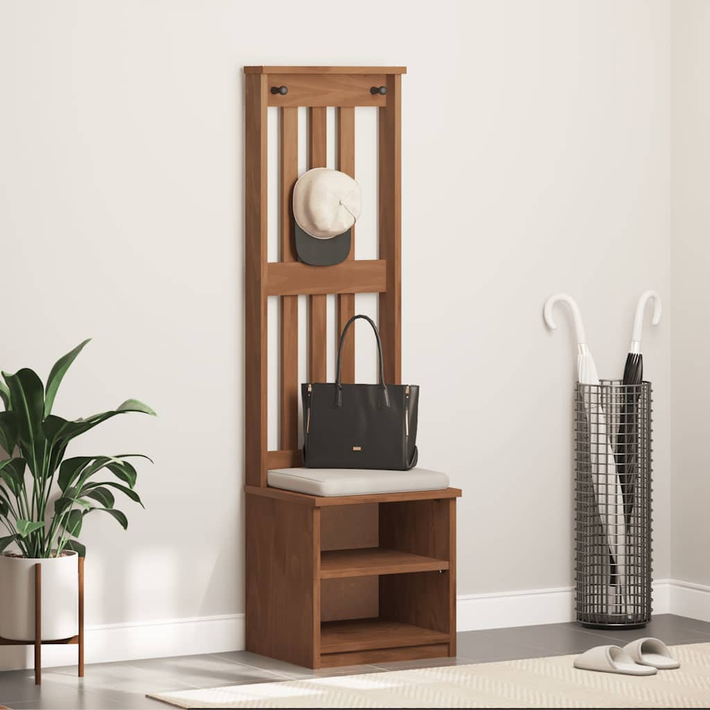 Solid Wood Pine Hall Tree SANDENS 45x40x159.5 cm Organizer