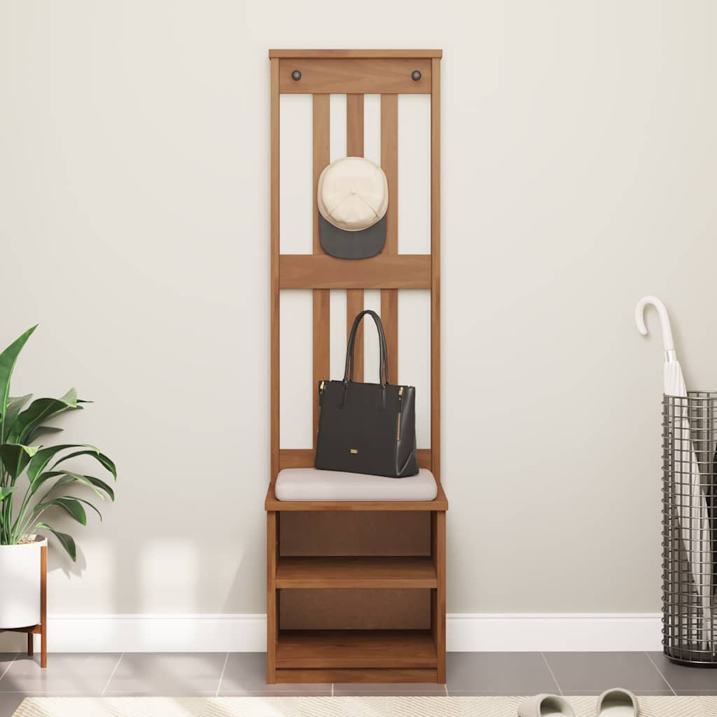 Solid Wood Pine Hall Tree SANDENS 45x40x159.5 cm Organizer
