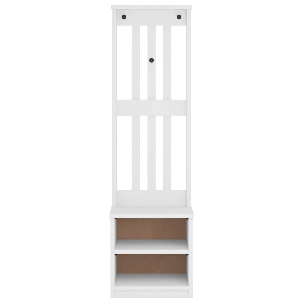 White Solid Wood Hall Tree SANDENS, 45x40x159.5 cm Pine