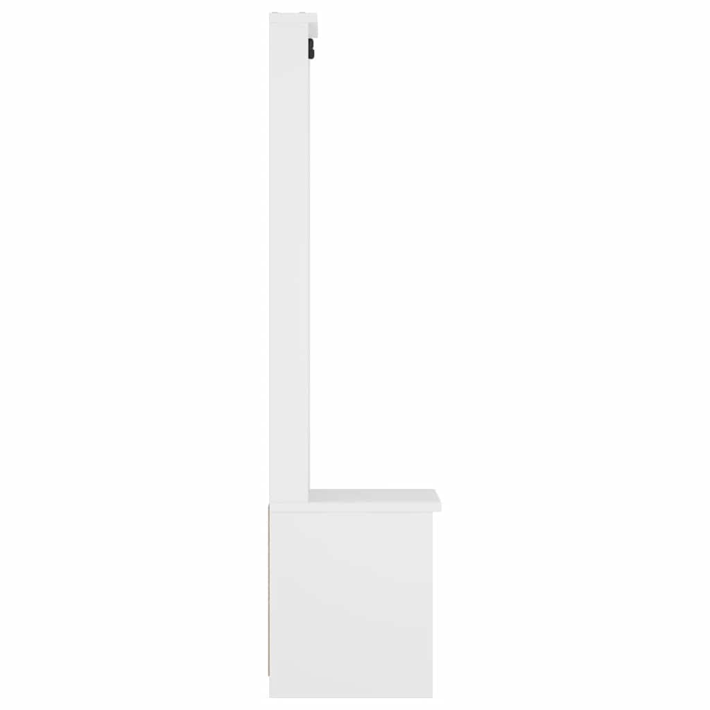 White Solid Wood Hall Tree SANDENS, 45x40x159.5 cm Pine