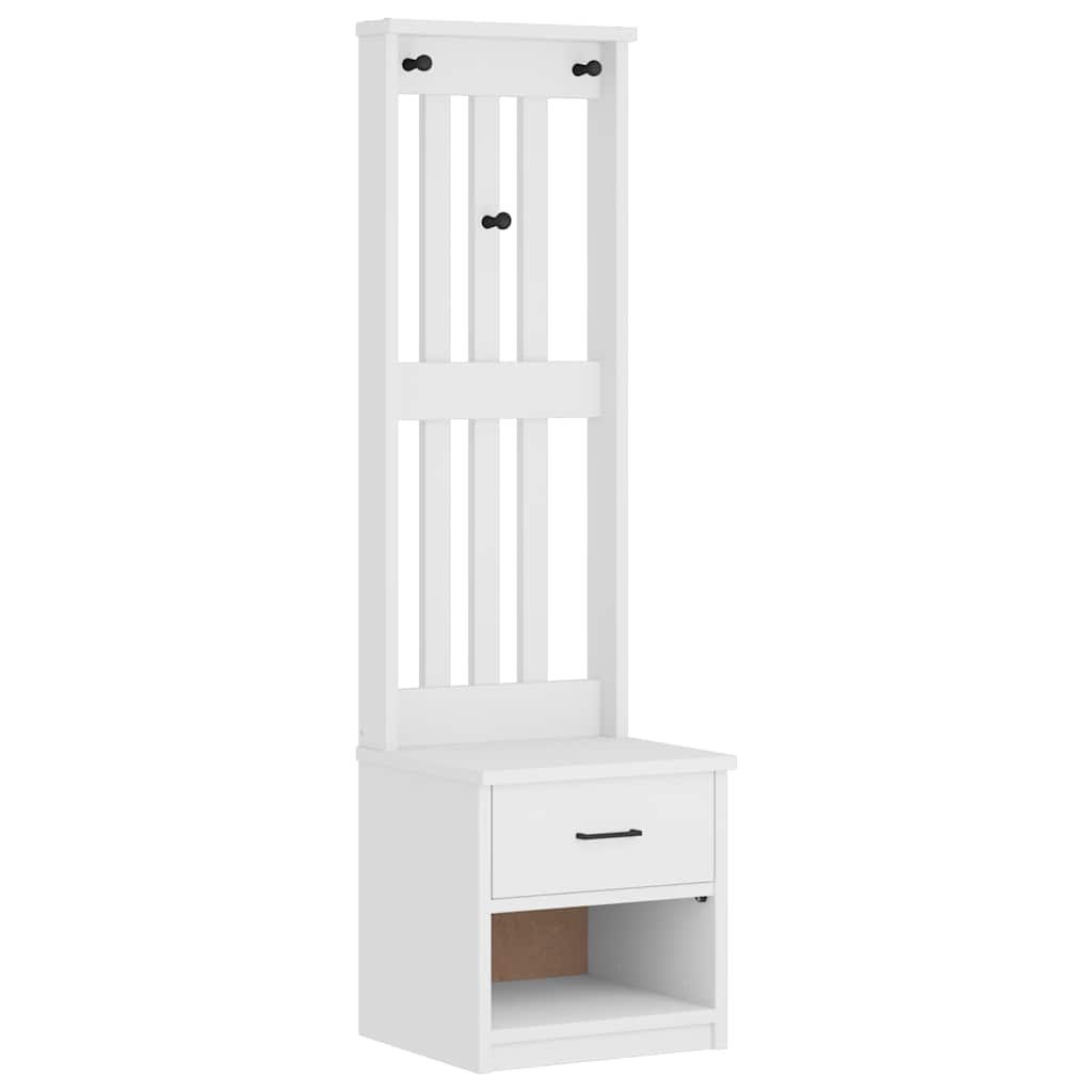 White Solid Pine Hall Tree SANDENS 45x40x159.5 cm